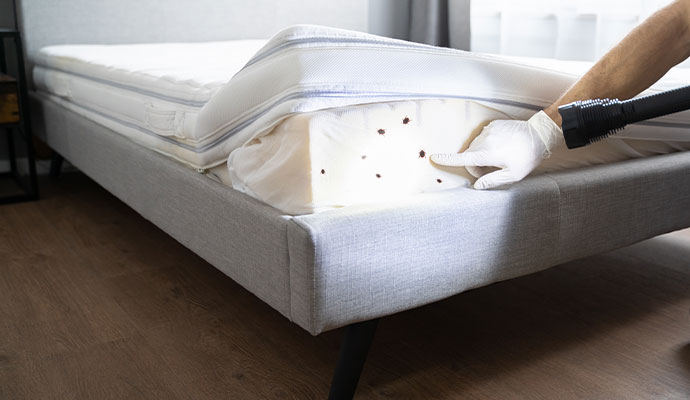 Expert identifying bug on the bed