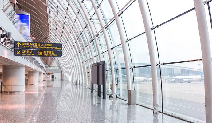 Airport terminal after odor removal