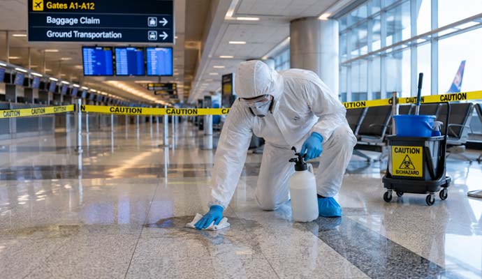 Airport terminal sanitization