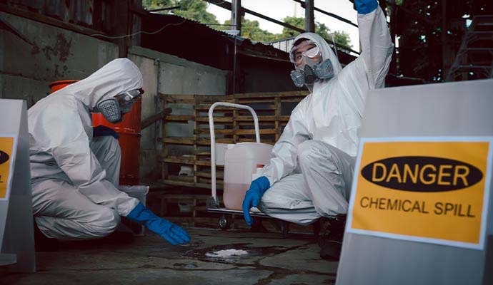 Chemical spill cleanup service