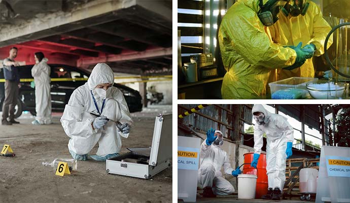 Collage of multiple crime scene cleanup services