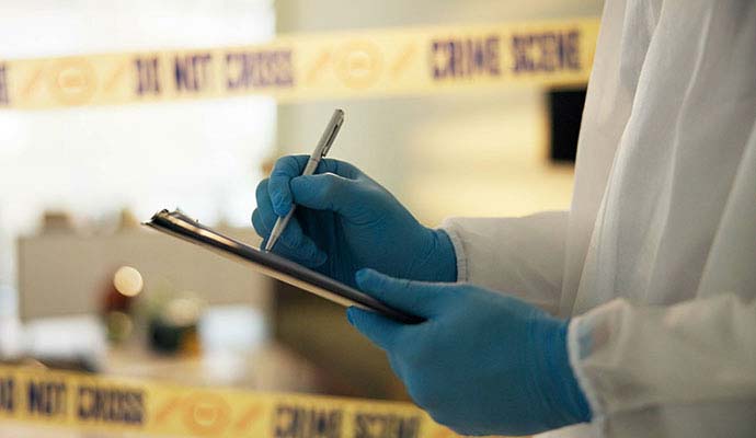Crime scene investigation using clipboard notes