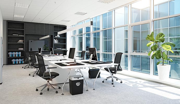 An interior of a modern office