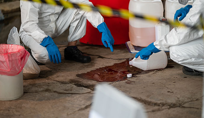 Biohazard spill cleanup