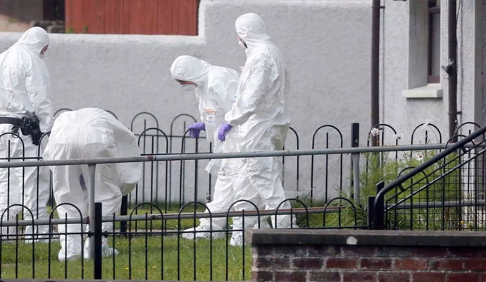 Expert removing drugs from outside of a property
