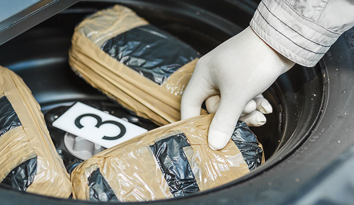 Sealed drug evidence bags