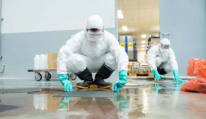 Blood cleanup biohazard decontamination service