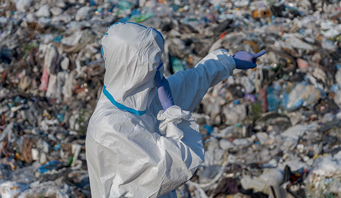 Decomposition waste dump yard