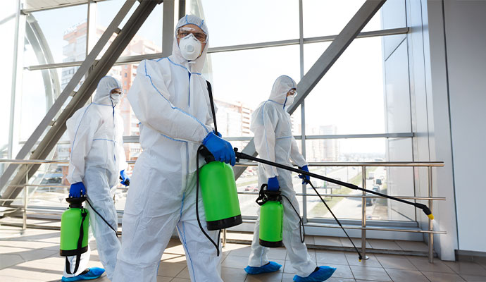 Sewage cleaning service for commercial space