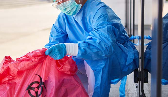 Urine and feces cleanup service